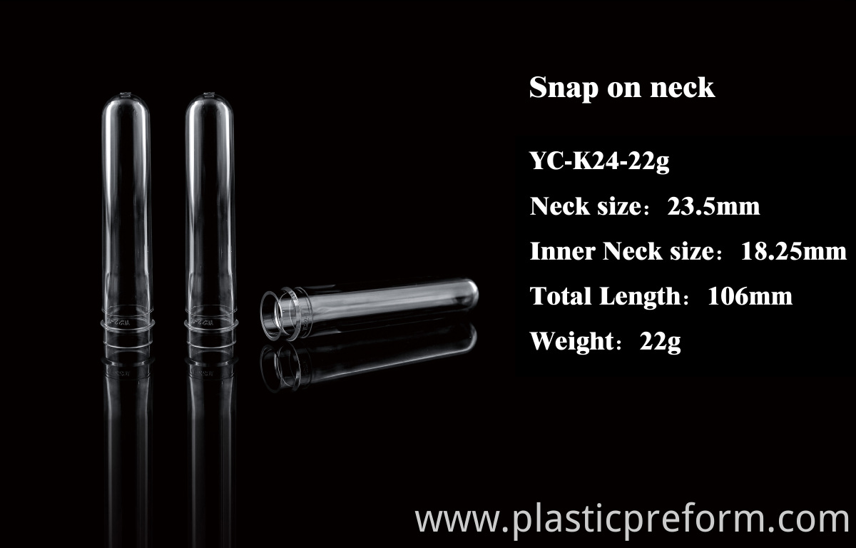 24mm 22g Snap on Neck PET Preform